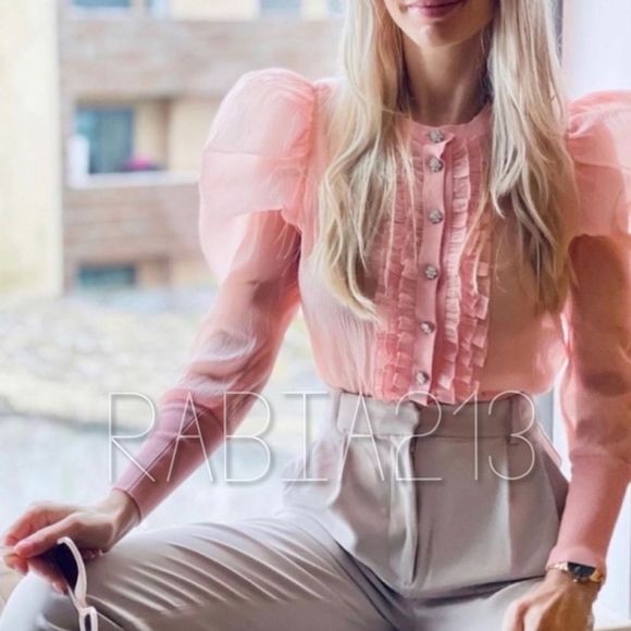 Zara Pink Ruffled Sweater - Picture 4 of 7